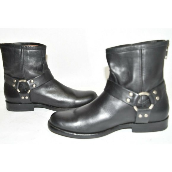 FRYE 'Phillip' Harness Boot MOTO BIKER RING CHIC BLACK LEATHER 6.5 (K11) - Picture 7 of 7
